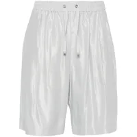 herno pleat-detail shorts - argent