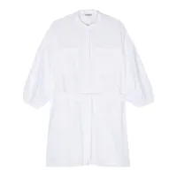 essentiel antwerp robe-chemise à taille ceinturée - blanc