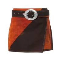louisa ballou jupe portefeuille en jean - orange