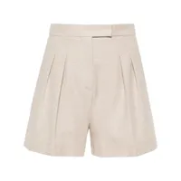 max mara jessica pleated shorts - tons neutres