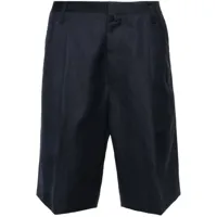 corneliani textured pleated bermuda shorts - bleu
