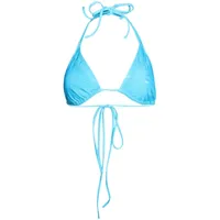 vetements haut de bikini à design superposé - bleu