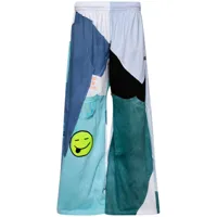 natasha zinko pantalon de jogging à design patchwork - bleu