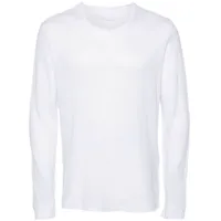 120% lino t-shirt à effet de transparence - blanc