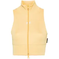 courrèges interlock zipped cropped top - jaune