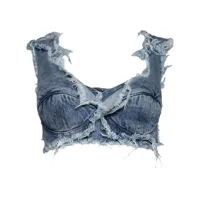 natasha zinko corset en jean à design superposé - bleu