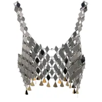 rabanne chainmail cropped tank top - argent