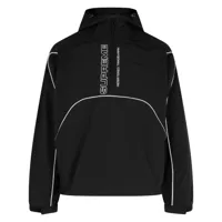 supreme panelled half-zip pullover jacket - noir