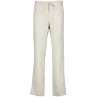 120% lino pantalon de costume à rayures - tons neutres