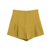 a.l.c. bennett pleated mini shorts - jaune