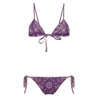 the attico bikini à imprimé bandana - violet