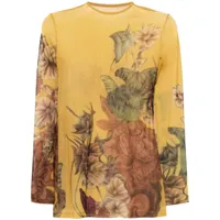 alberta ferretti t-shirt à fleurs - jaune