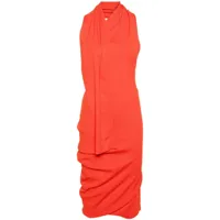 fendi robe asymétrique à dos-nu - orange