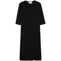 studio nicholson robe longue banner à design nervurée - noir