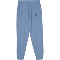 maison kitsuné pantalon de jogging à appliqué fox - bleu