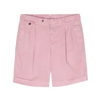 pt torino pleat-detail straight-leg shorts - rose