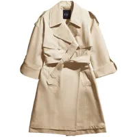 fay double-breasted cotton trench coat - tons neutres
