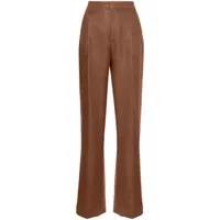 tagliatore pantalon droit à détail de plis - marron