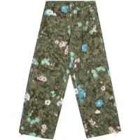 essentiel antwerp pantalon ample fuzhou à fleurs - vert