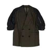 sacai panelled double-breasted blazer - vert
