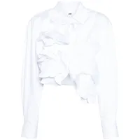jnby t-shirt en coton à détail de fleur - blanc