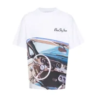blue sky inn t-shirt en coton à imprimé voiture - blanc