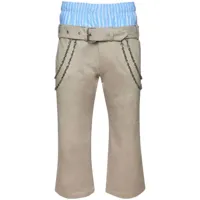 bluemarble pantalon court à ceinture double - tons neutres