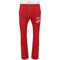 rhude pantalon de jogging à logo imprimé - rouge