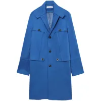 kiko kostadinov manteau brench à simple boutonnage - bleu