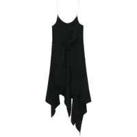 kiko kostadinov robe asymétrique à détails torsadé - noir