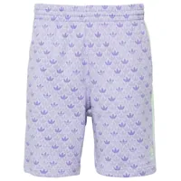adidas logo-print cotton track shorts - violet