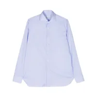 borrelli chemise à col italien - bleu