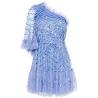 needle & thread robe courte shimmer wave - bleu