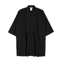 max mara robe-chemise en coton à plis - noir