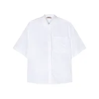 herno chemise en coton à logo brodé - blanc