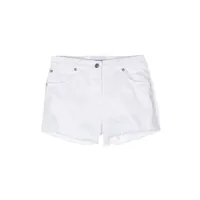 ermanno scervino junior motif-embroidered frayed shorts - blanc