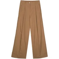 merci pantalon palazzo à design plissé - marron