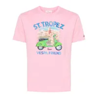 mc2 saint barth t-shirt en coton à imprimé graphique - rose