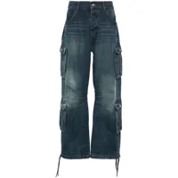 misbhv dirt bath wide-leg cargo jeans - bleu