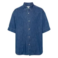 studio nicholson chemise en jean à manches courtes - bleu