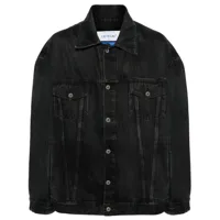 off-white veste en jean à motif arrows - 1300 vintage black no color