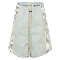 fear of god stripe-detail denim shorts - bleu