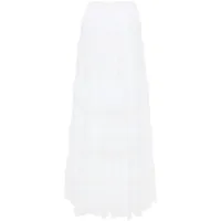 ermanno scervino jupe en dentelle à design plissé - blanc