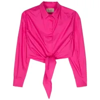 alessandro enriquez chemise en coton à coupe crop - rose
