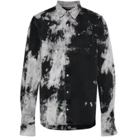 lgn louis gabriel nouchi chemise en jean à imprimé tie dye - gris