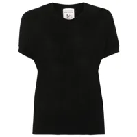 semicouture short-sleeve knitted top - noir