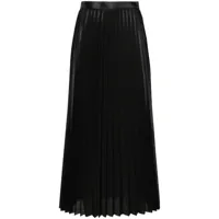 junya watanabe jupe mi-longue à design plissé - noir