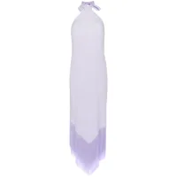 taller marmo robe longue frangée à dos nu - violet