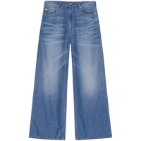 ganni jean à coupe ample - bleu