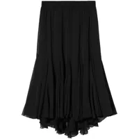 b+ab jupe mi-longue à design plissé - noir